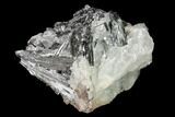 Metallic, Needle-Like Pyrolusite Cystals in Quartz - Morocco #140992-1